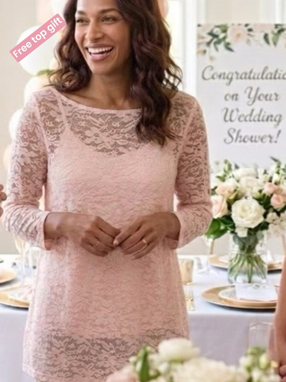 Surrealist pink lace tunic overlay S/M